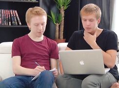 a ginger and a blond boy in love