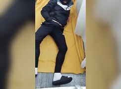 Boy Wanking Off On His Trackies