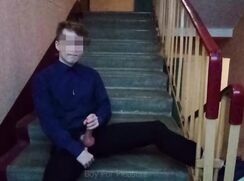 [ABX][6][280] - Public jerking off on the stairs after school