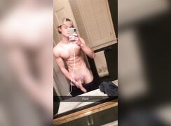 Hot dude shows off body and big dick