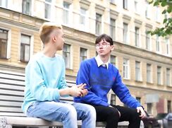 Beautiful Skinny Boyfriends Suck and Bare Fuck to Hot Cums after walk in park