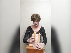 deepthroat and 4 dildo anal insertion