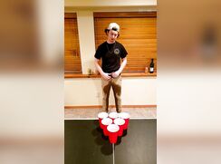 Fag twink pee’s pants at a party