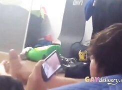 Filming friend jerking off