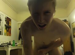 Fit Blond UK College Student wanks and cums - AI Enhanced