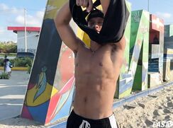 Muscle Latino Boy Fucks Hand of Stranger