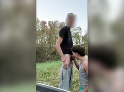 gay threesome in public park