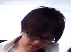 Boy with glasses gets raped in the classroom