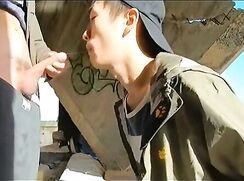 fucking homeless twink public under a bridge