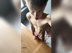 Baby Faced Blond Boy Bambi Wanks His Little Dick