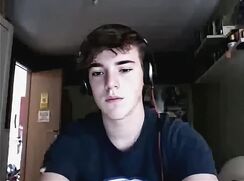 College guy wanks his uncut cock - AI Enhanced