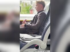 Sabian: Blond wanks in the bus porn boys