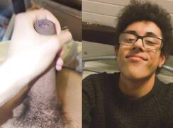 Beautiful British teen twink Euwyn jerks big uncut dick repost