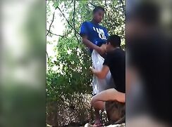 sucking straight horny guy at the park