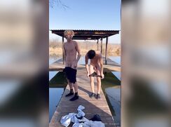 Two Hot Bros on a Boat Dock