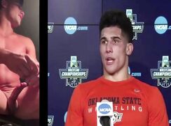 cute fit wrestler champion interview and jo CAUGHT PORN