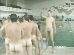 Naked swimming at nudist holiday centre