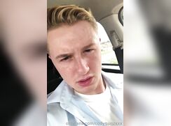 Cody wanking in car