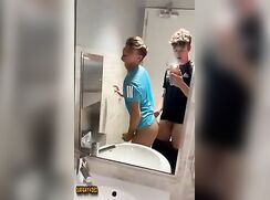 Perfect Teens in restroom