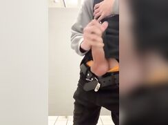 cute brunette baited at work off