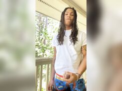 Young boy flashing his HEAVY cock