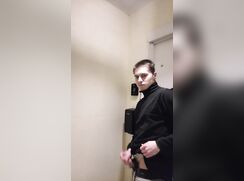 ABX#00068 - Jerking off to music in the toilet of a fish restaurant