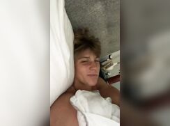 cute fit blonde snapchating to girl jo