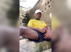 Brazilian boy with big dick jerking off