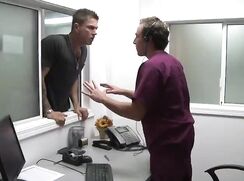 Emergency room guy's dick won't go down, fucks the receptionist