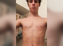 cute fit flexing strip show