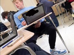 perv boy touches boner in class