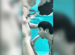 underwater twink blowjob at pool