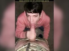 amateur twink on knees blowjob homemade