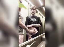 Sex hook-up in public bathroom