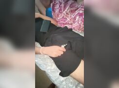 Hottie sleeps and gets played with by friend. Hot cock. No cum