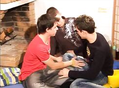 Slim twink gets fucked from two buddies