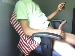 ABX Clips - Black teen boy plays cock in his chair