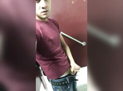 ABX Clips - Hot twink jerking off in public restroom