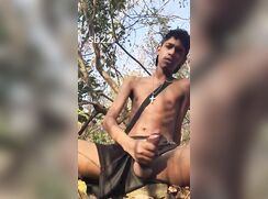 Skinny Brazilian Boy Nuts in the Forest