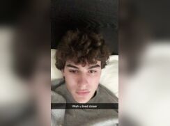 cute fit college guy snapchating to girl jo