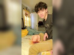 Boy with beautiful ass topping a toy