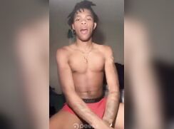 Black teen jacking off and cumming