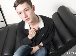 Cute teen cock jerking and self whipping