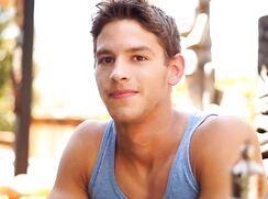 young & cute, jerking his big tool outdoors