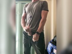 JockDad87 Shoots a Load of Cum All Over the Equipment Closet