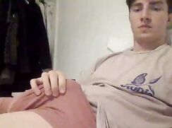 Webcam Brit teen jerking off in room and cum all over body