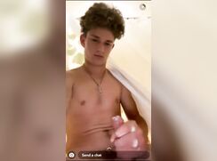 cute fit curly guy baited taking a bath jo
