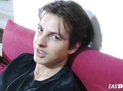 Cute horny boy Jayce Champlin with full balls wanking