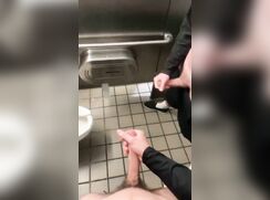 Public toilet jerkmates cum porn bros