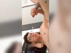 Horny Latino makes a mess with hot facial